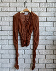 MANILA Sheer Ruched Top