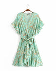 KIKI Floral Wrap Belted Dress
