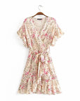 KIKI Floral Wrap Belted Dress