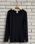 Bamboo Scoop Neck Long Sleeve Top