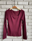 EDA Ribbed Square Neck Top