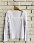 EDA Ribbed Square Neck Top