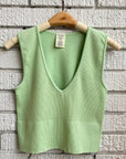 Bamboo Deep V Ribbed Top