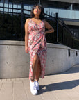 CAREY Front Slit Floral Dress