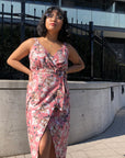 CAREY Front Slit Floral Dress