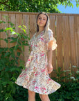 KIKI Floral Wrap Belted Dress