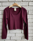 Bamboo Cropped Long Sleeve Top