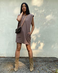 ANDI Shoulder Pad Tee Dress