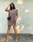 ANDI Shoulder Pad Tee Dress