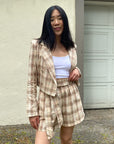 YARA Plaid Crop Jacket