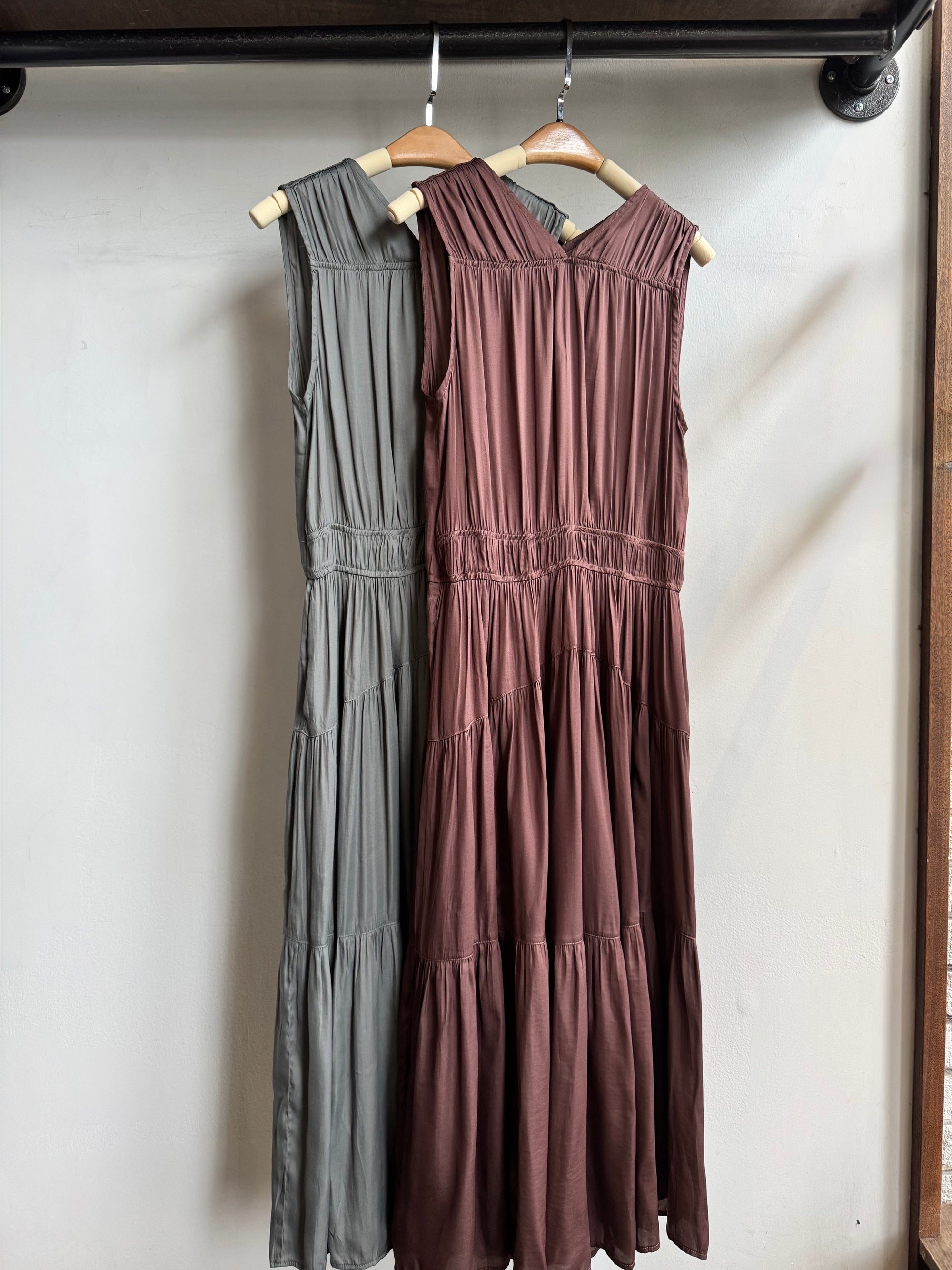 IRA Tiered Satin Dress