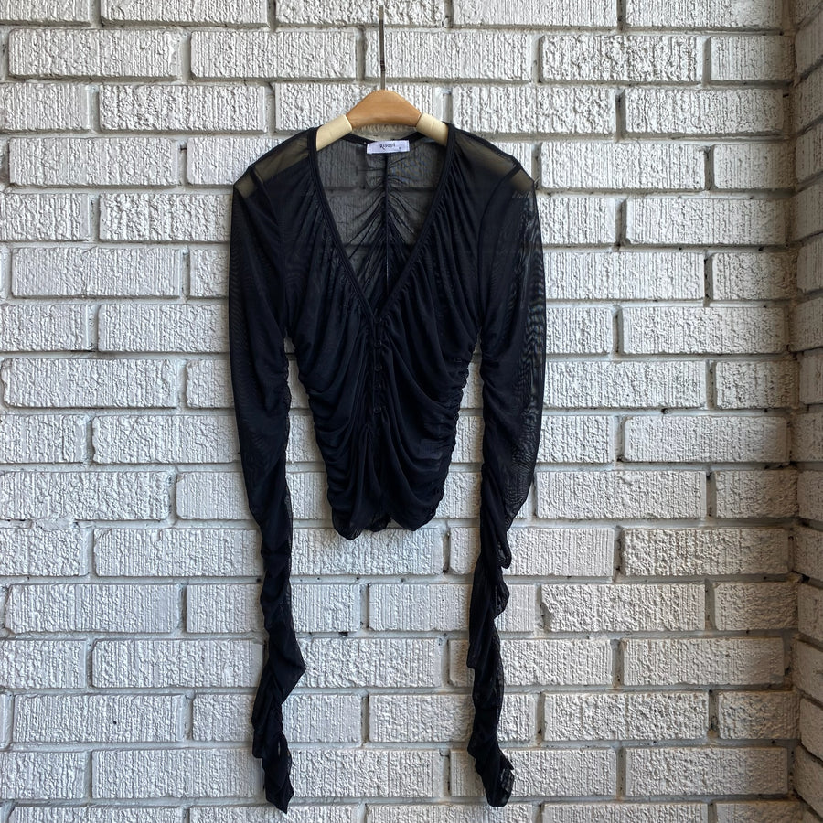 MANILA Sheer Ruched Top