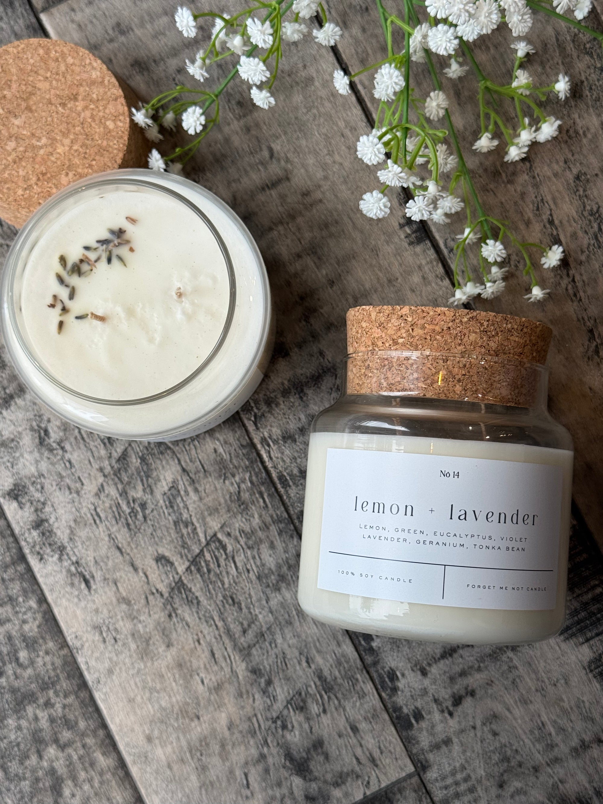 LEMON LAVENDER Glass Candle