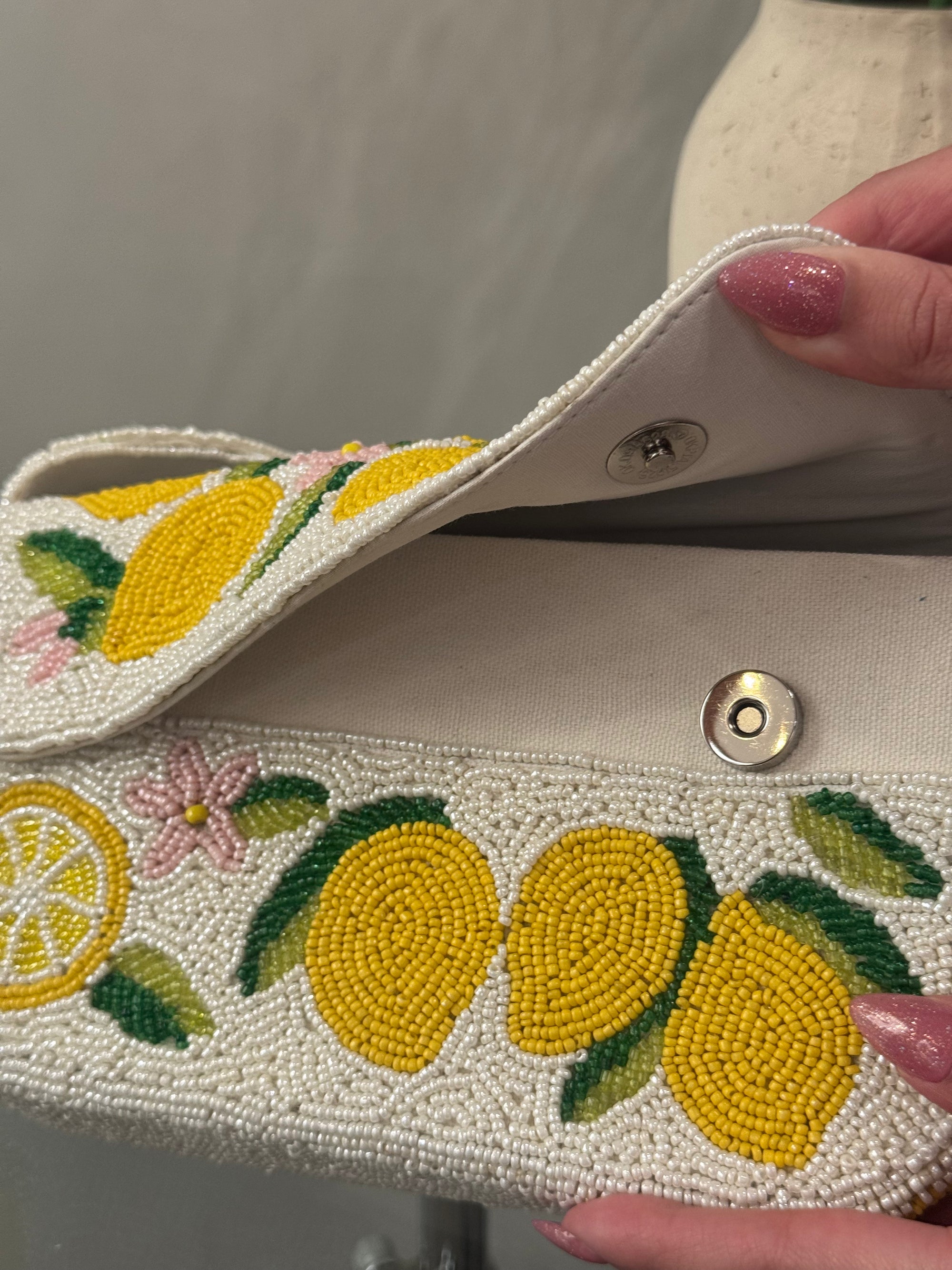 Beaded Lemon Bag