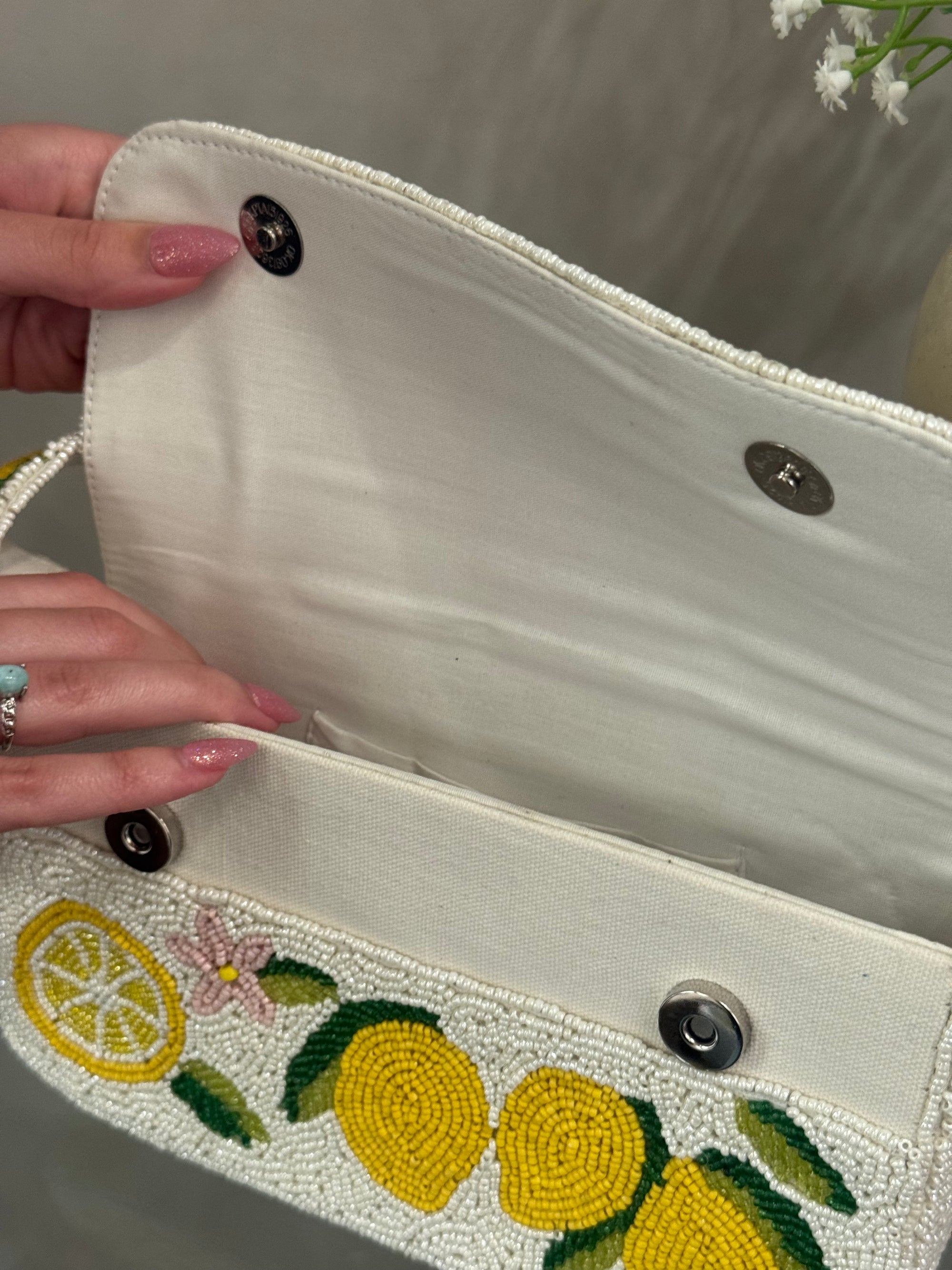 Beaded Lemon Bag