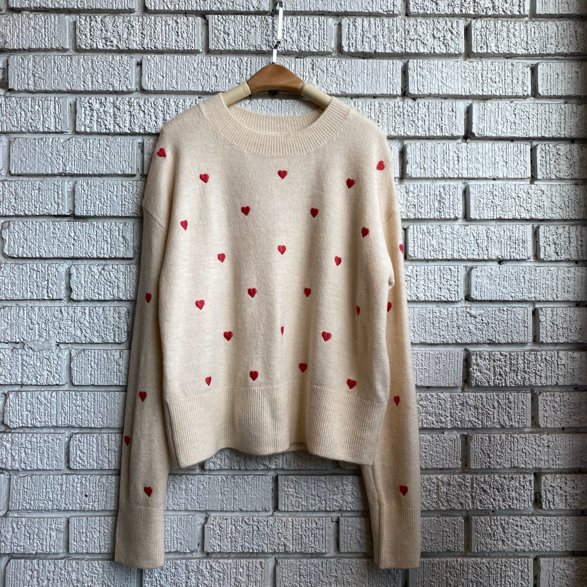 HEART Embroidery Sweater