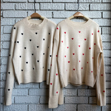 HEART Embroidery Sweater