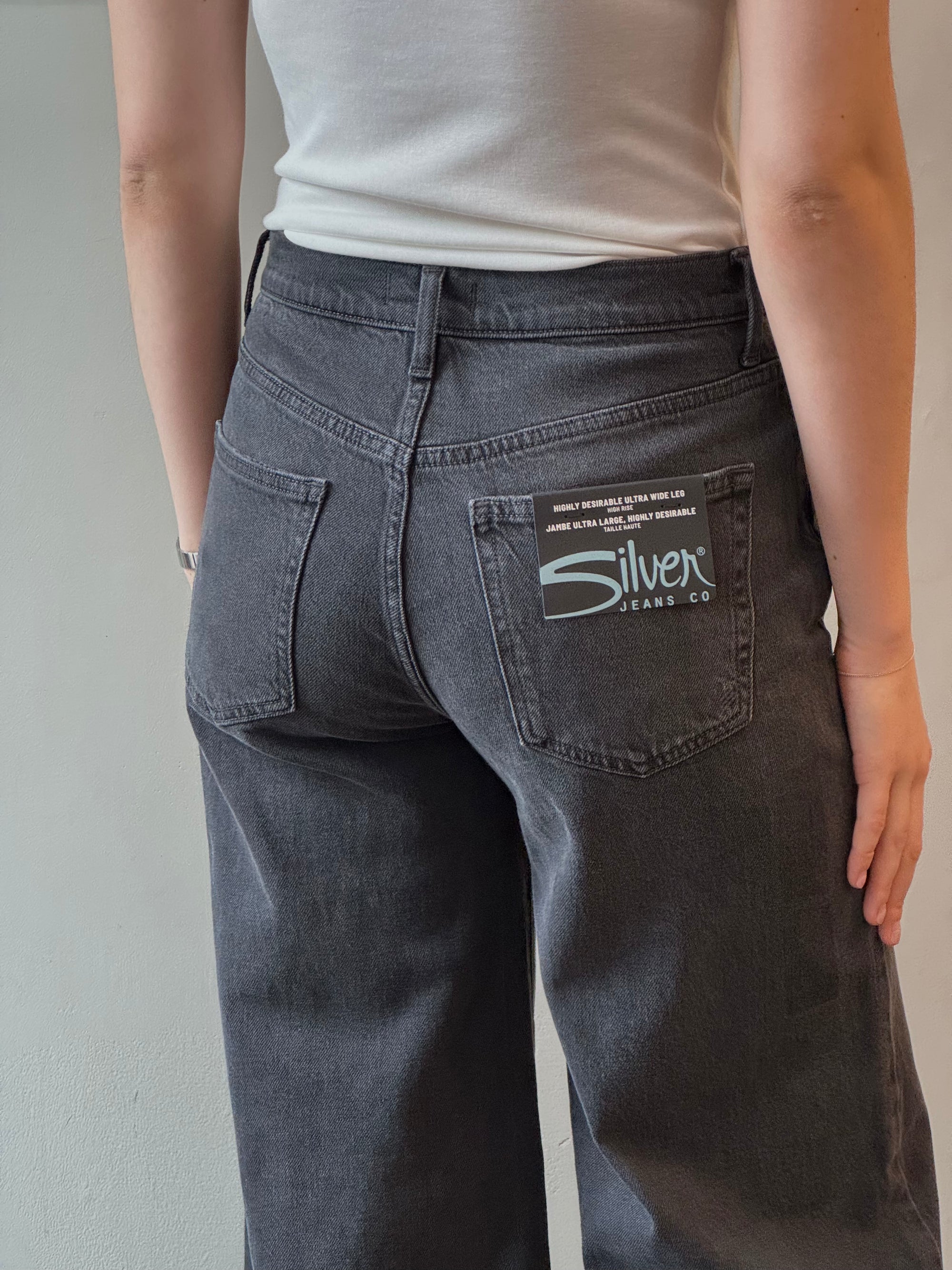 Silver HIGHLY DESIRABLE Wide Leg Jeans