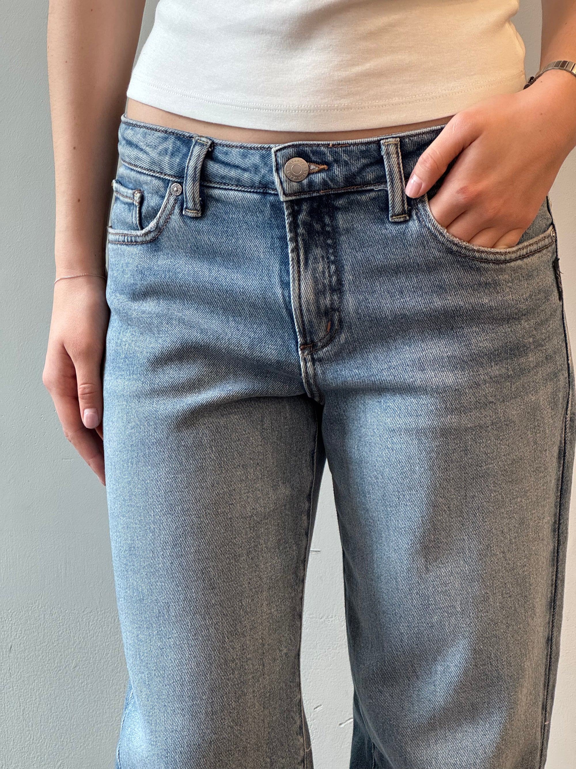 Silver LOOSE AND LOW Jeans