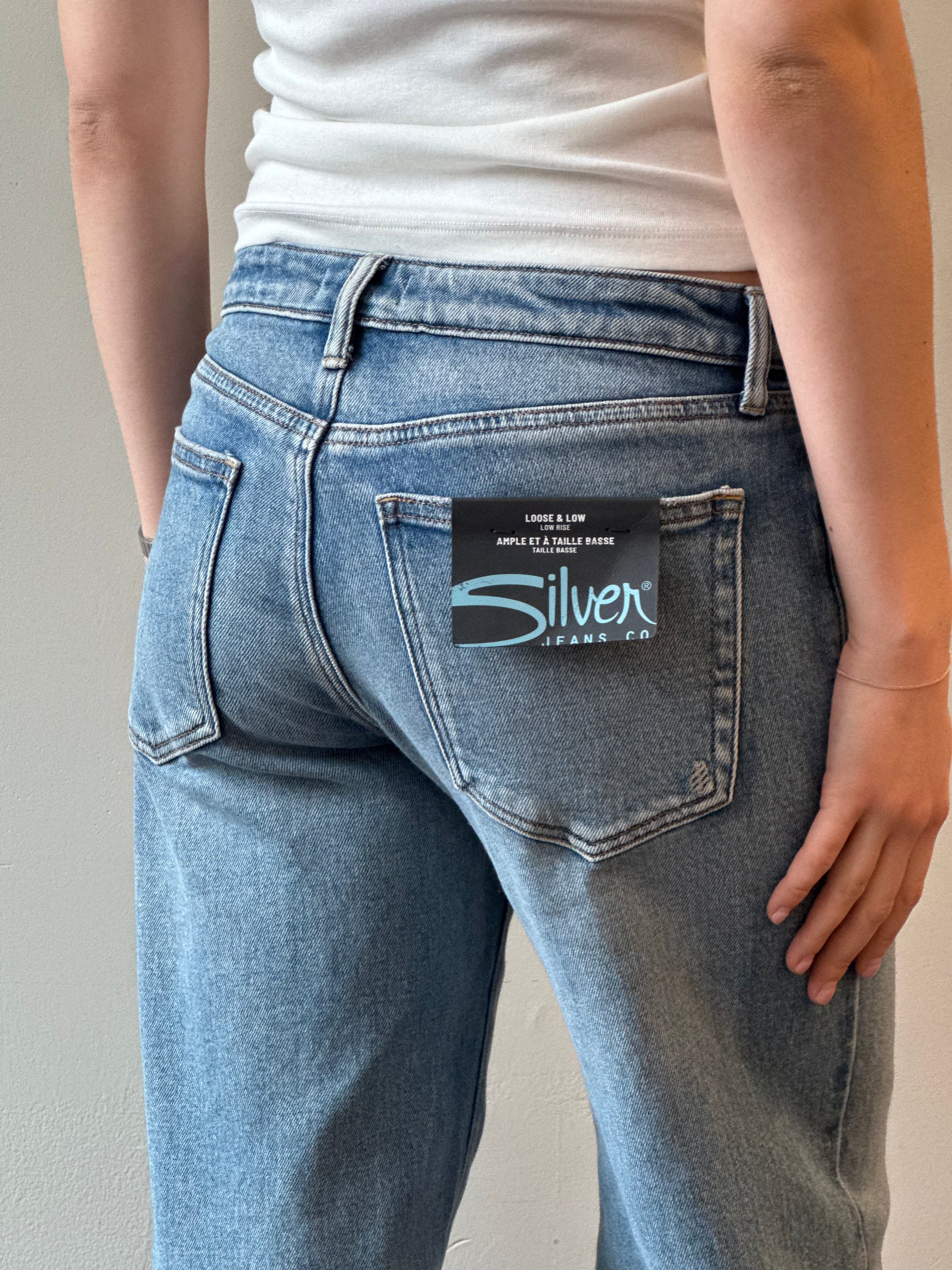 Silver LOOSE AND LOW Jeans