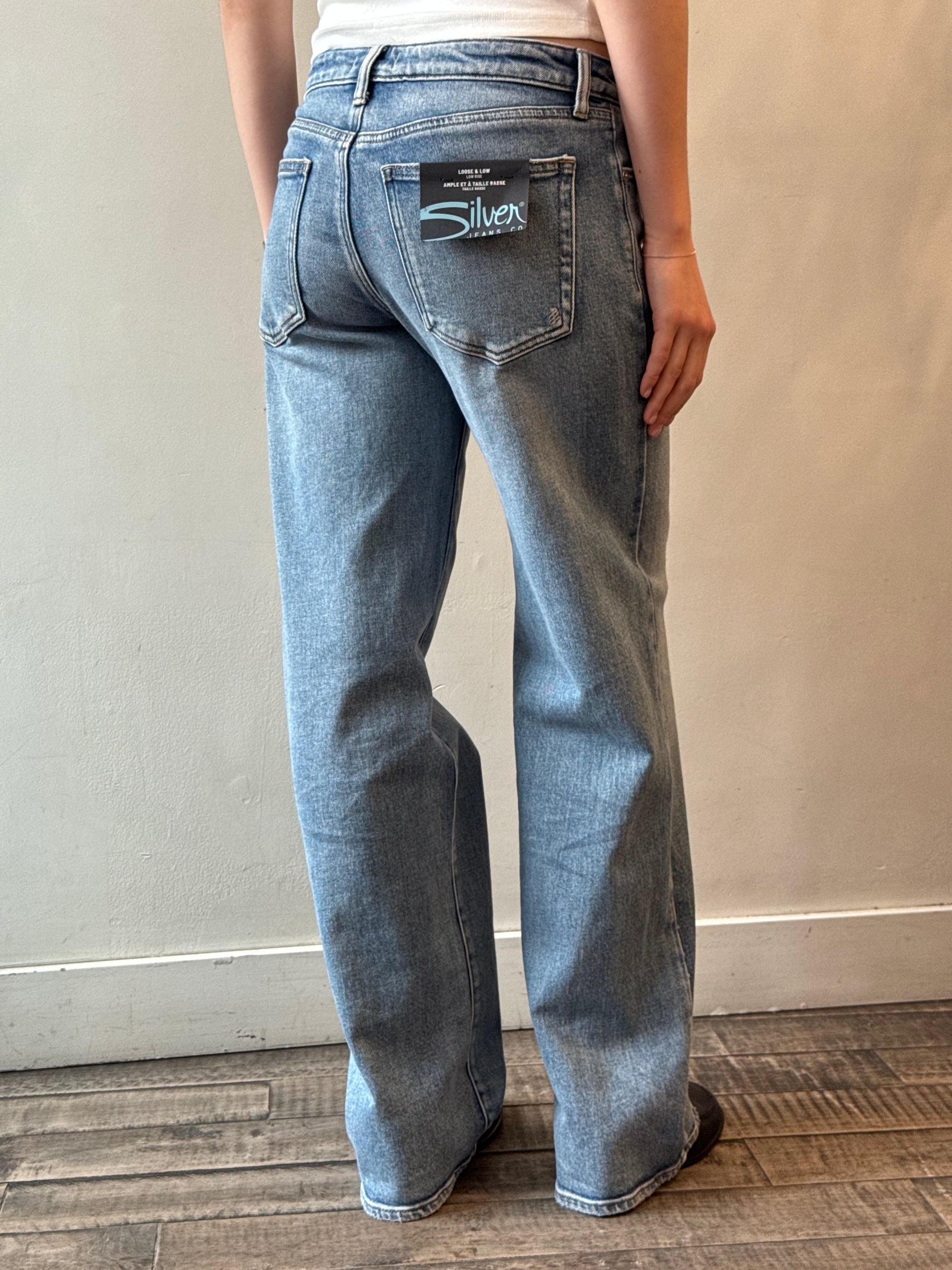 Silver LOOSE AND LOW Jeans