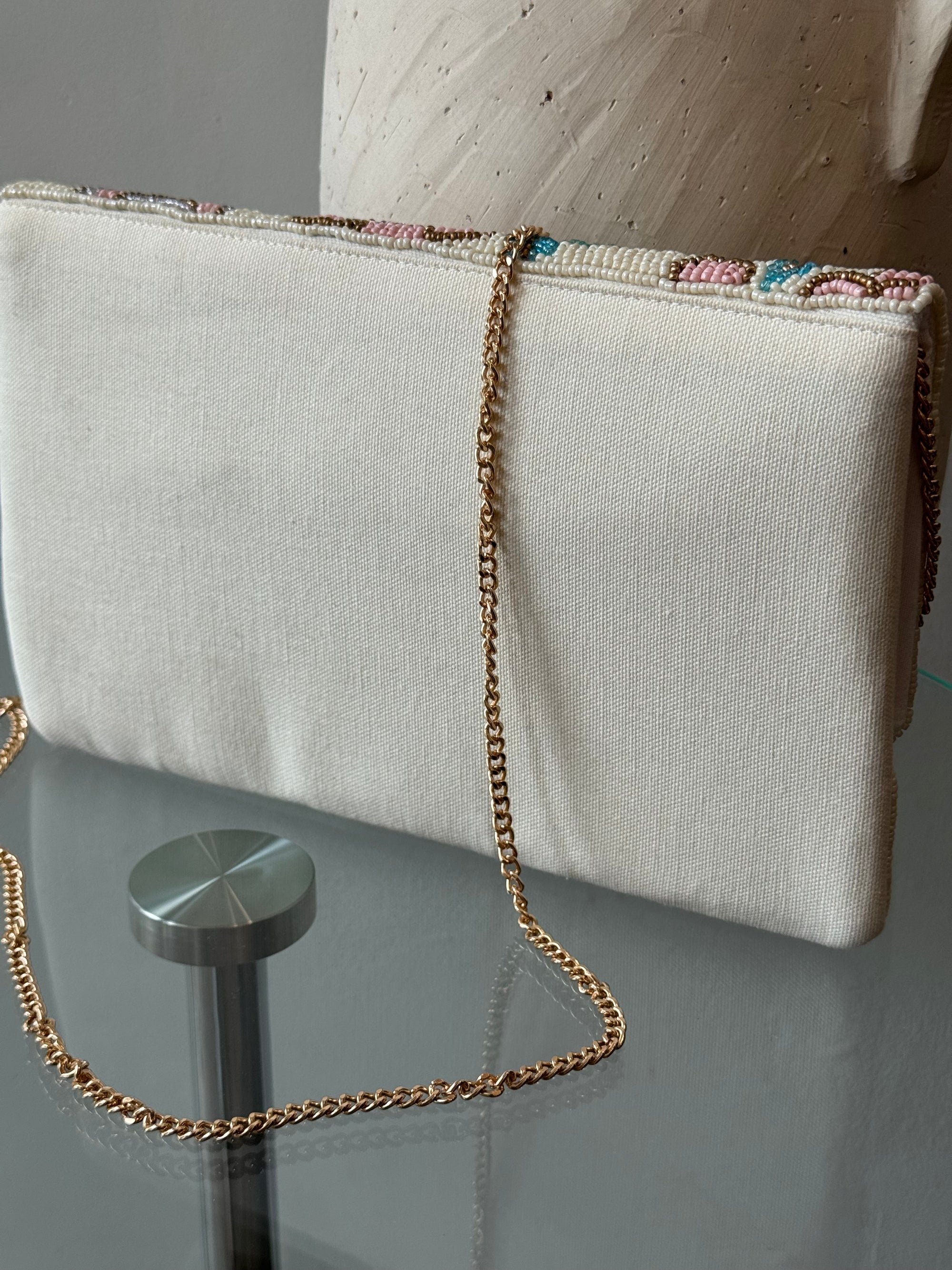 Floral Beaded Shoulder Bag