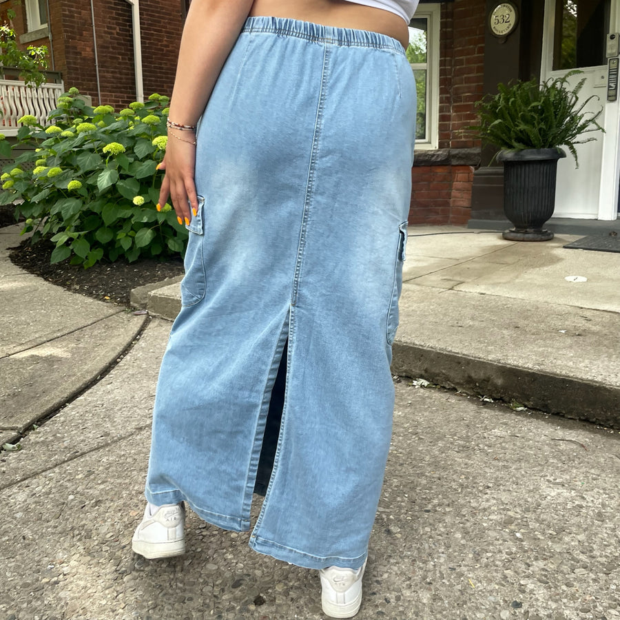 MARTINE Cargo Denim Skirt