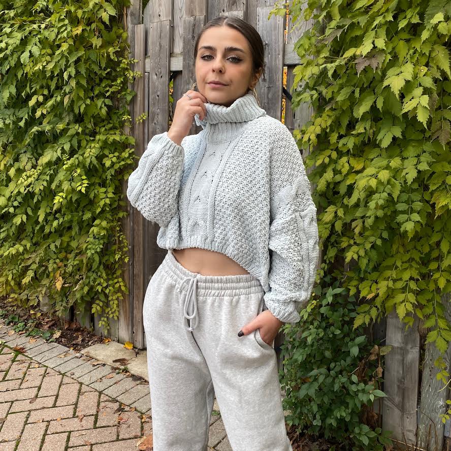 MINDY Crop Knit Sweater