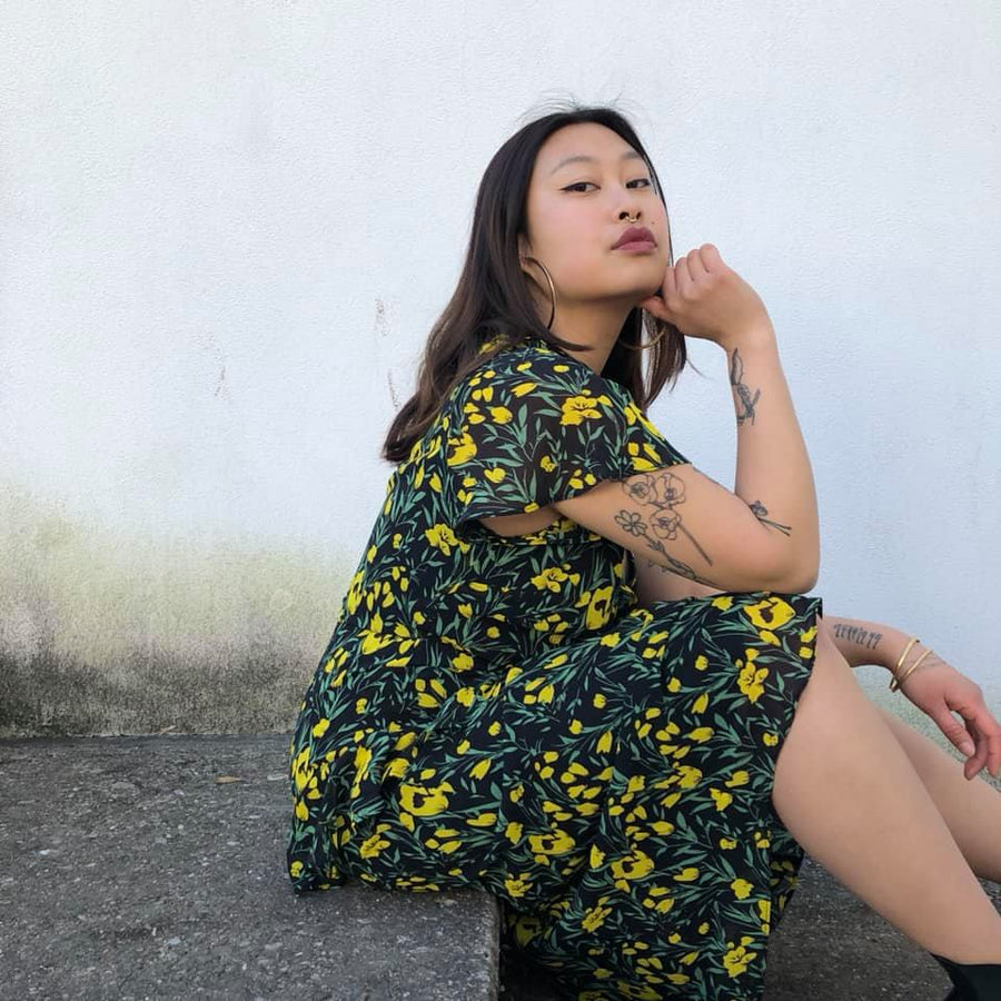 RUBY Floral ruffle Midi Dress