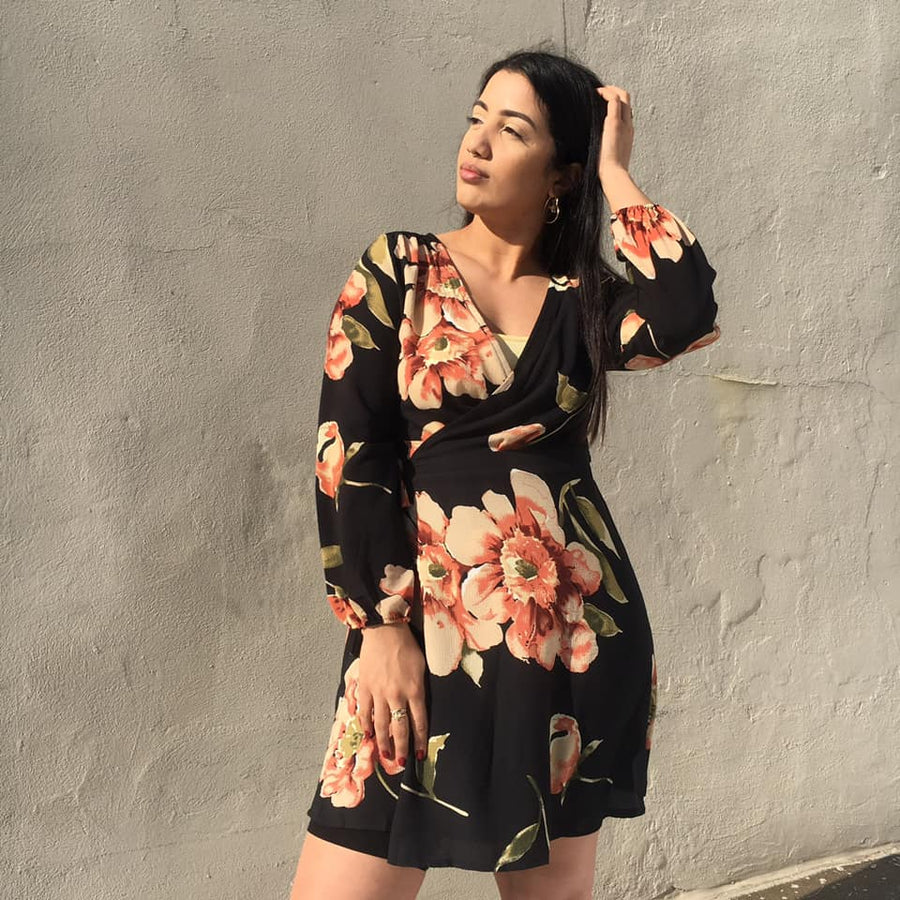 TERRY Floral Wrap Dress