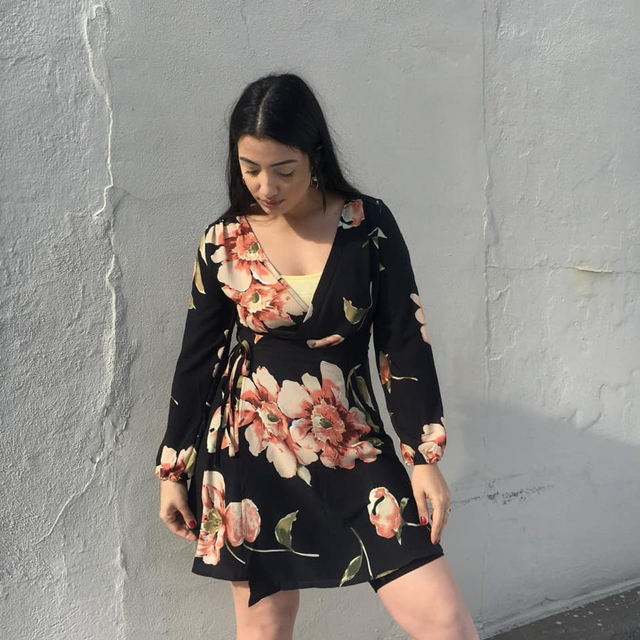 TERRY Floral Wrap Dress