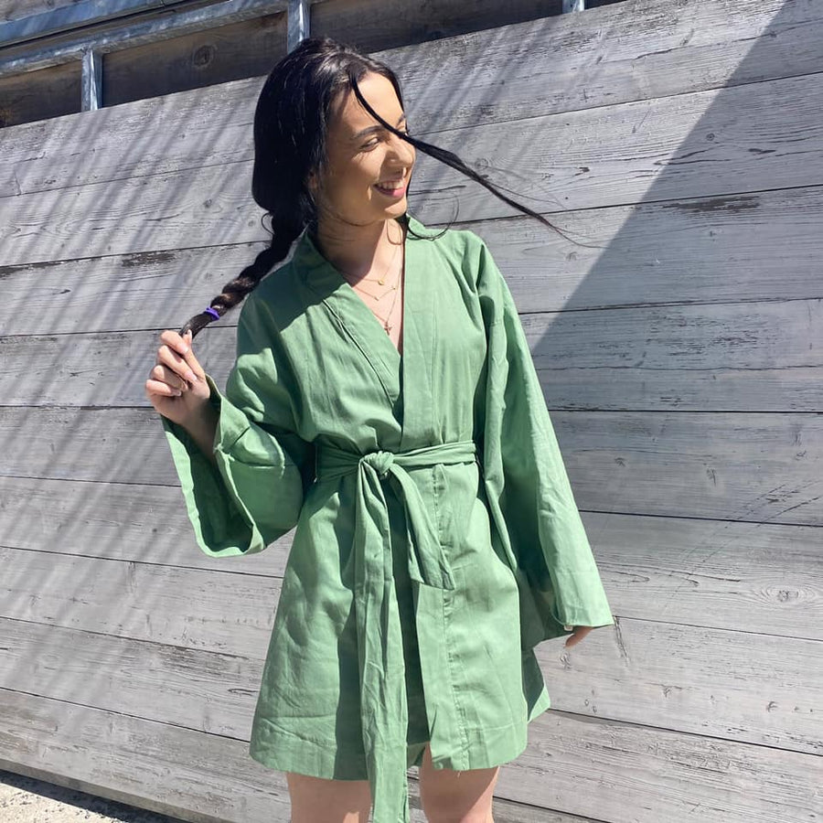 GINA Linen Belted Wrap Jacket