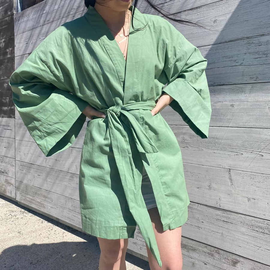 GINA Linen Belted Wrap Jacket