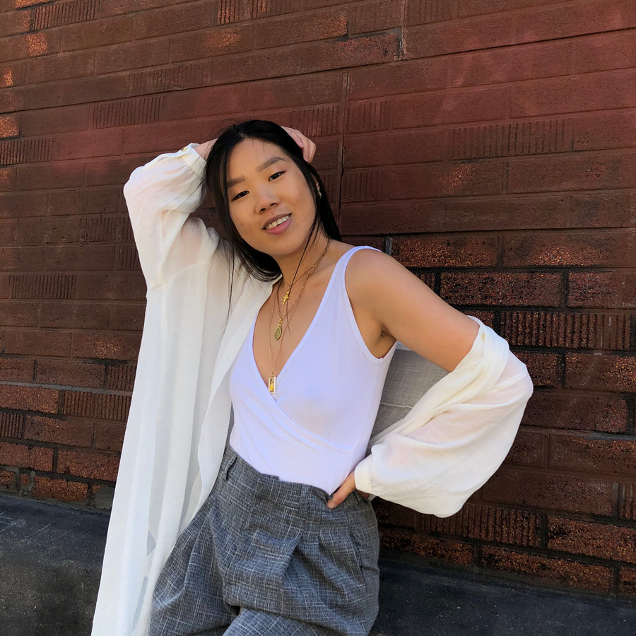 Bamboo Sleeveless Wrap Bodysuit
