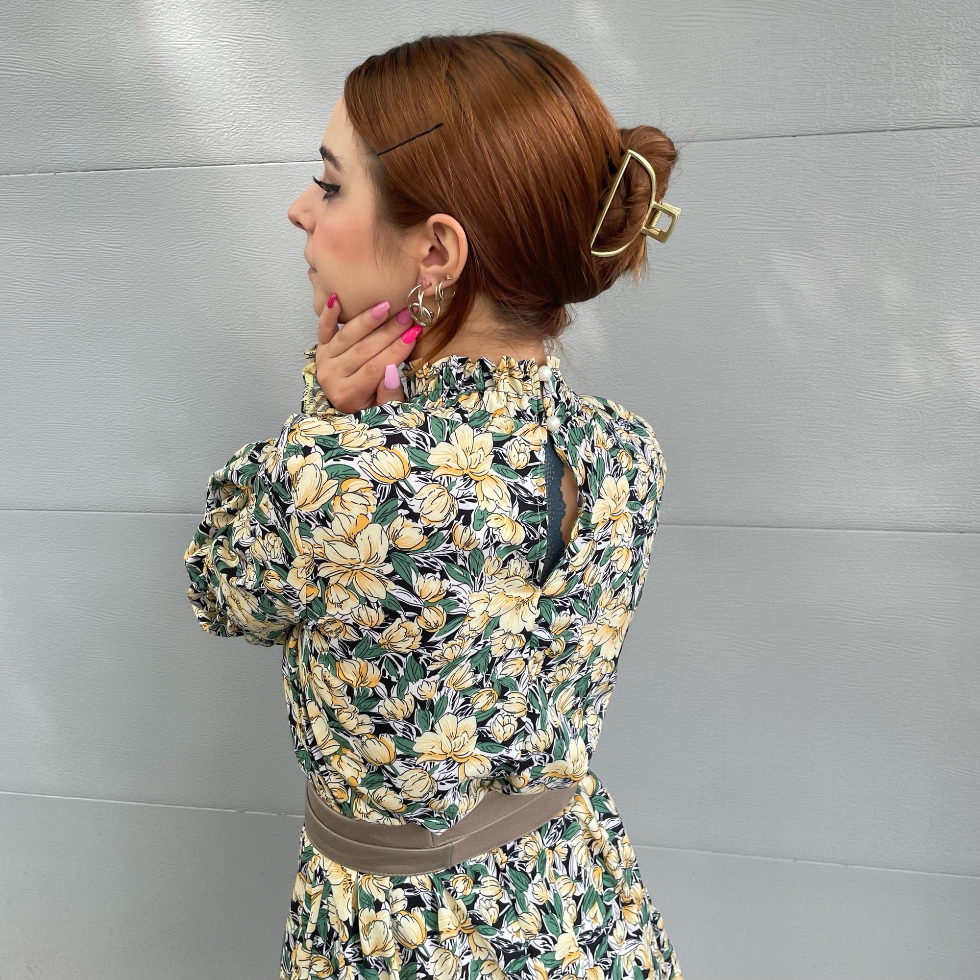 TUSCANY Long Sleeve Floral Dress