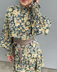 TUSCANY Long Sleeve Floral Dress
