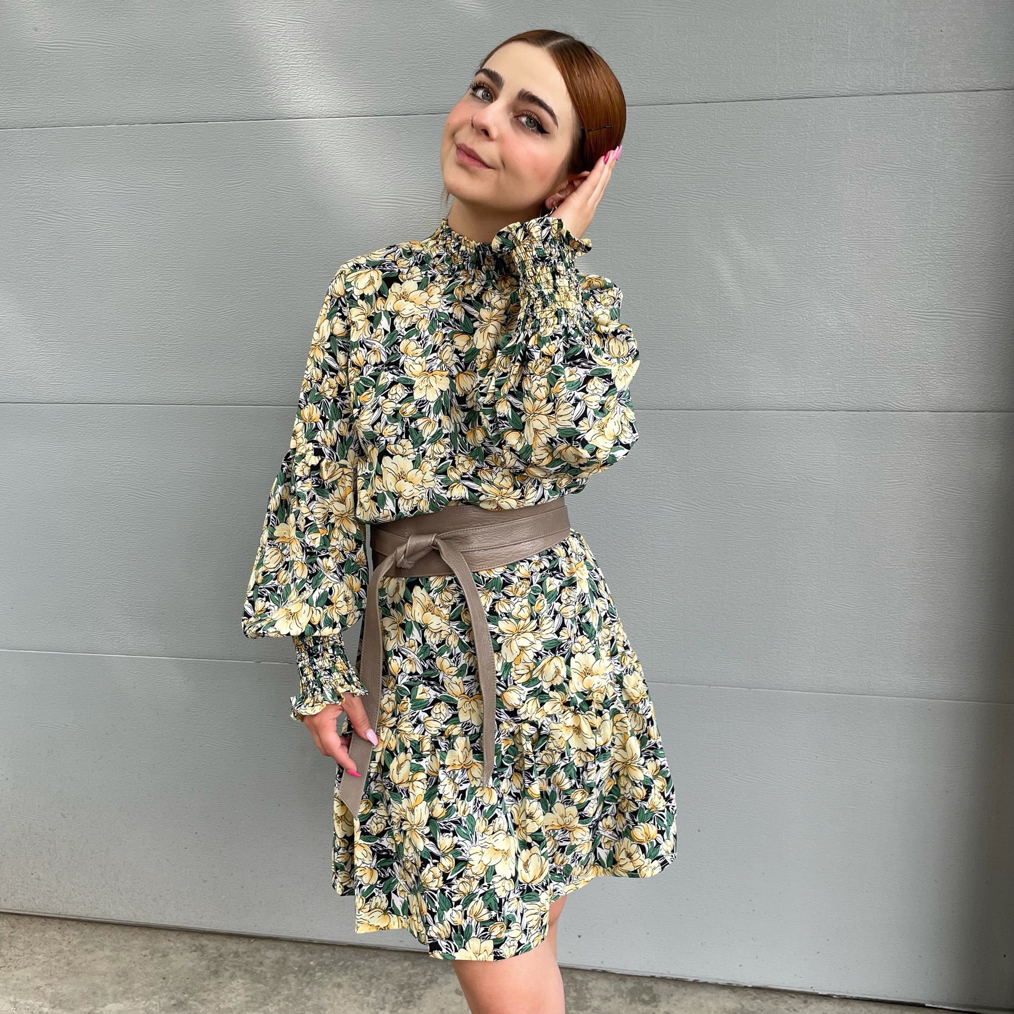 TUSCANY Long Sleeve Floral Dress