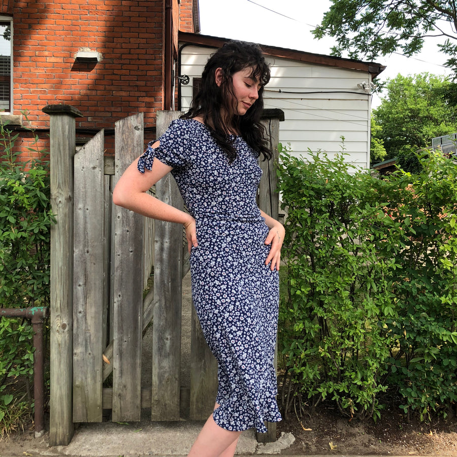 GABRIELA Flora Dress With Tie Sleeve