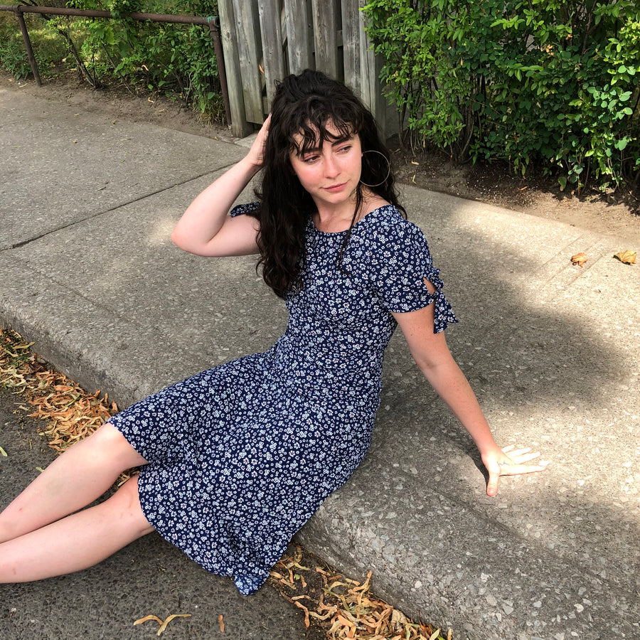 GABRIELA Flora Dress With Tie Sleeve