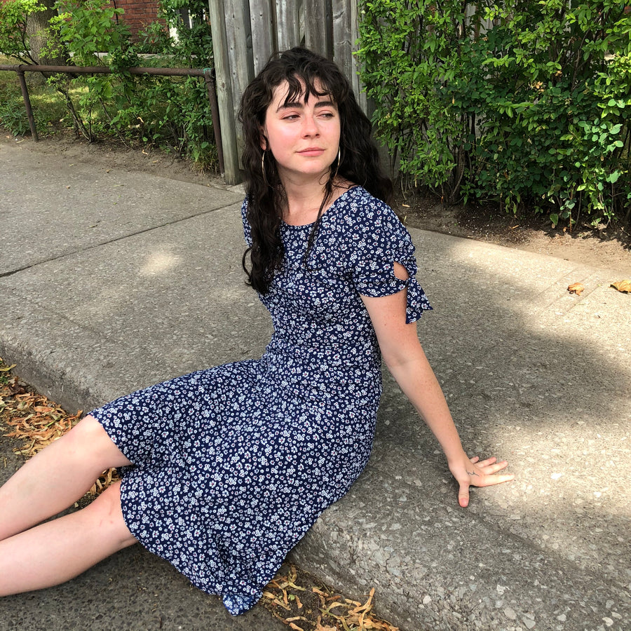 GABRIELA Flora Dress With Tie Sleeve