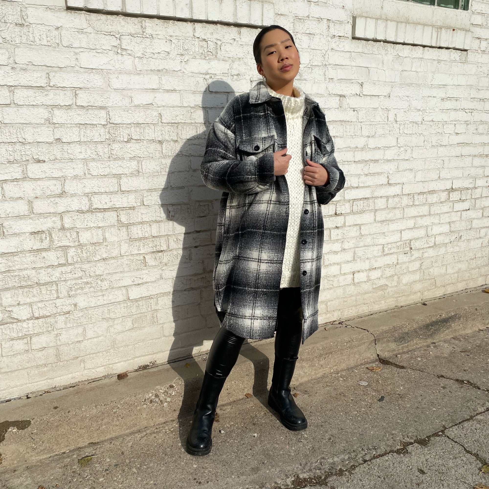 SCOUT Long Plaid Shacket