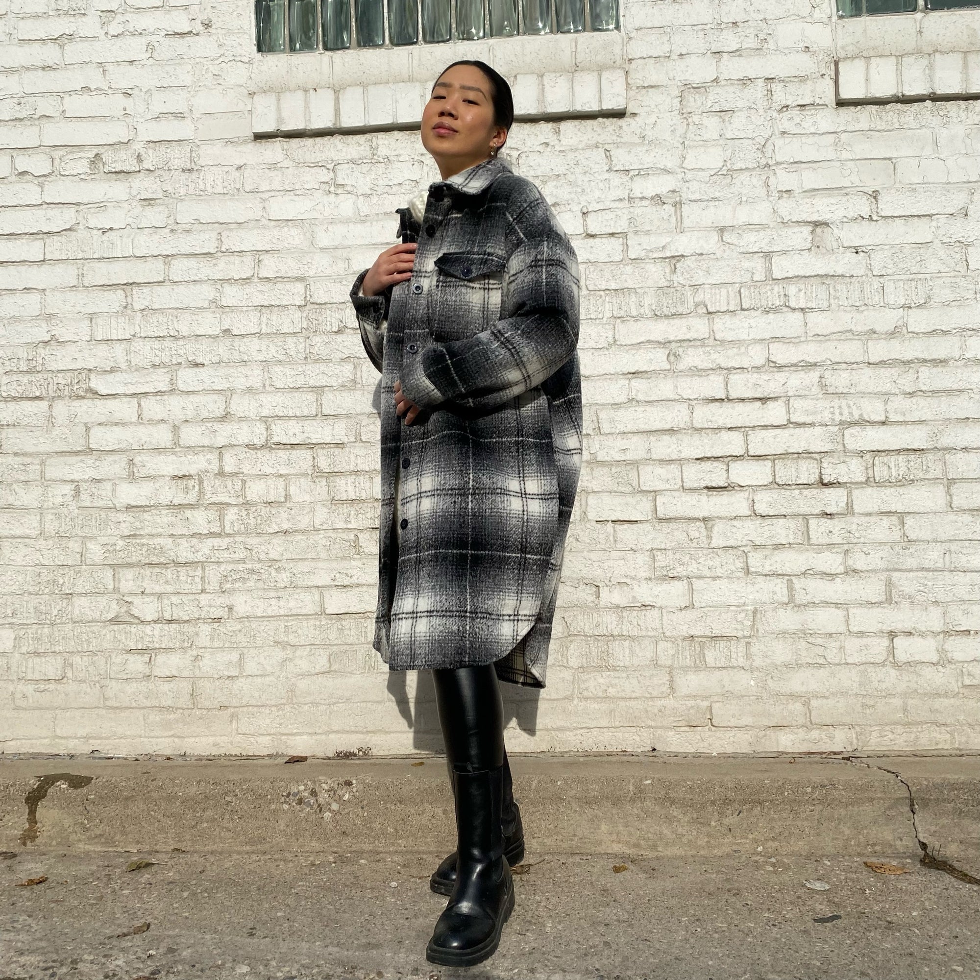 SCOUT Long Plaid Shacket