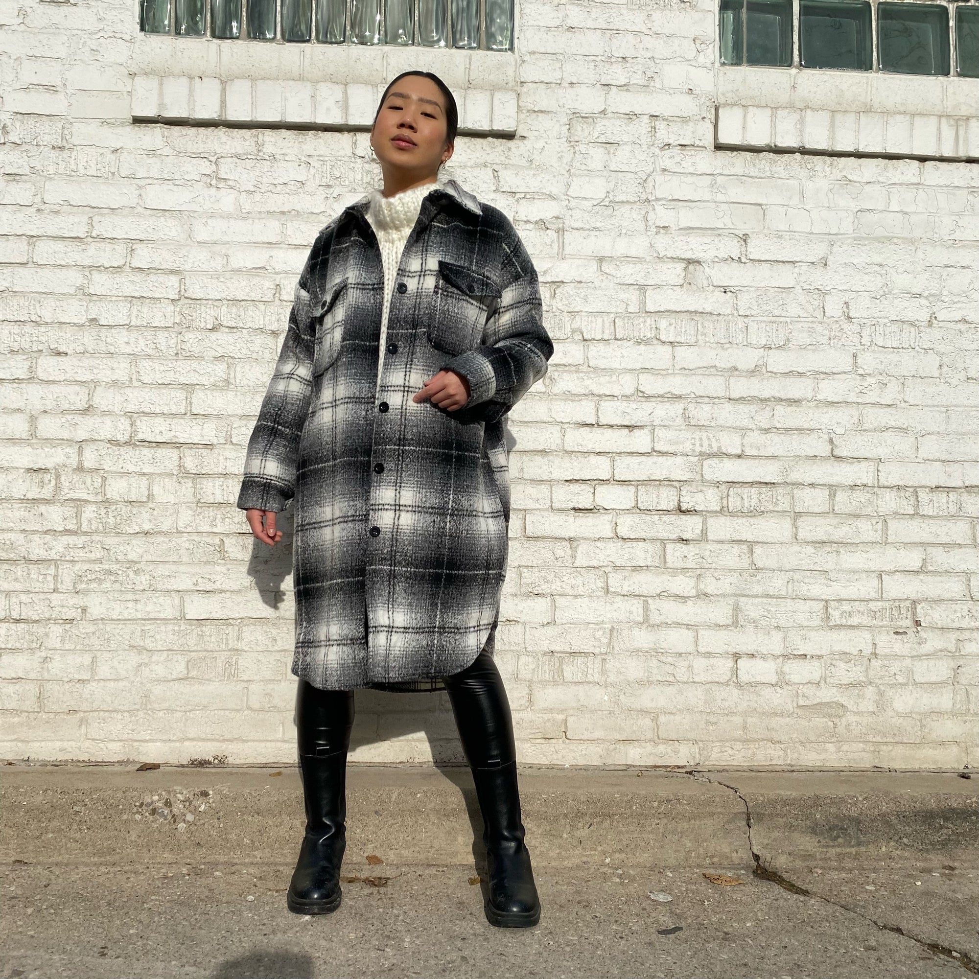 SCOUT Long Plaid Shacket