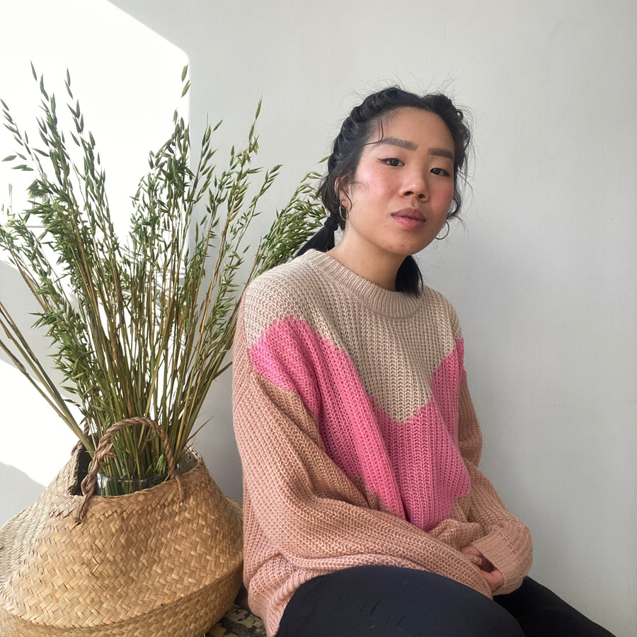 BELLA Colourblock Crew Neck Sweater