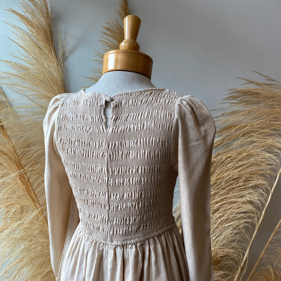 SCARLETT Linen Smocking Dress