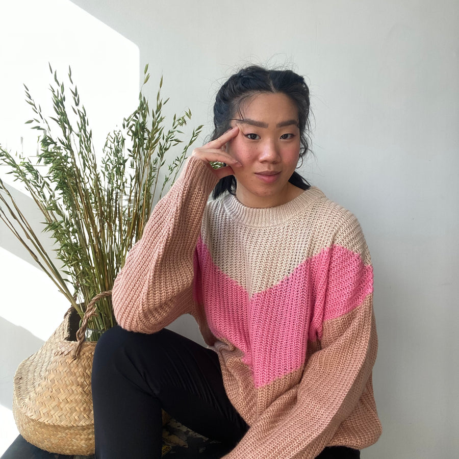BELLA Colourblock Crew Neck Sweater