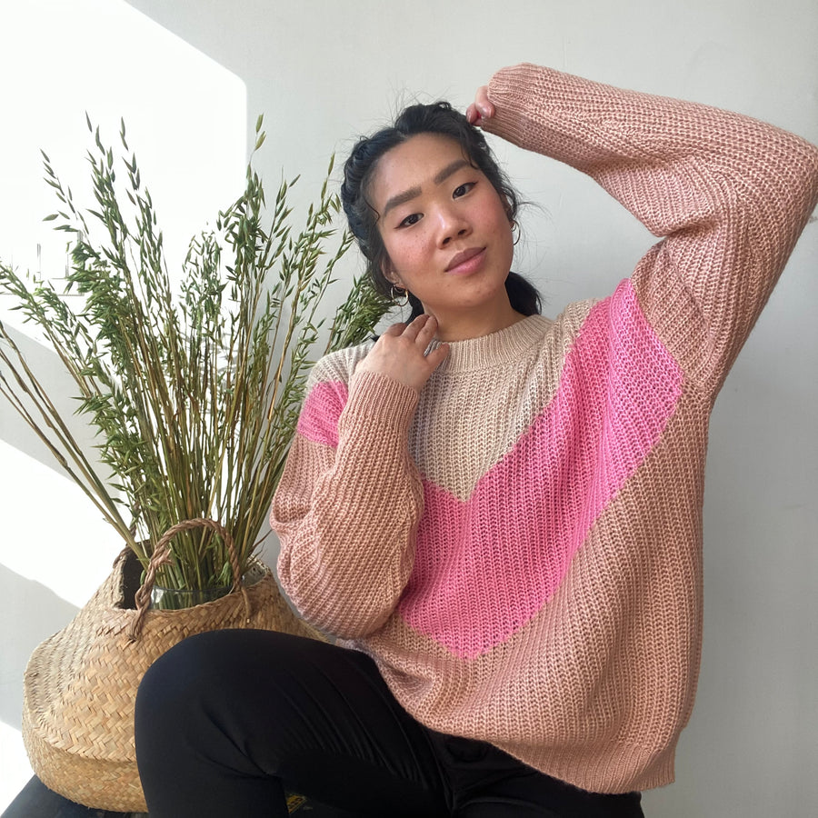 BELLA Colourblock Crew Neck Sweater