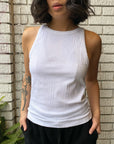 KELLY High Neck Ribbed Tank Top