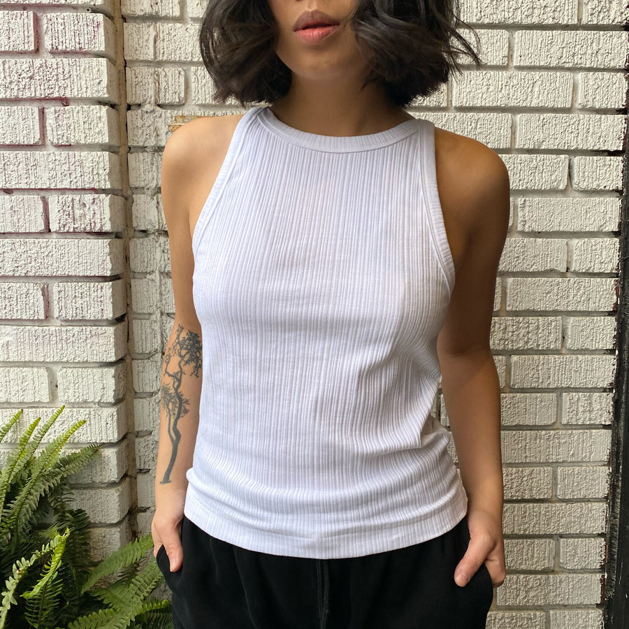 KELLY High Neck Ribbed Tank Top