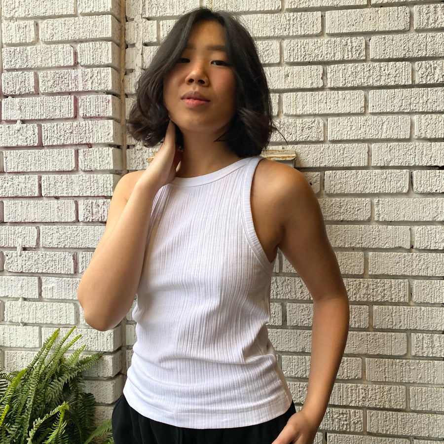 KELLY High Neck Ribbed Tank Top